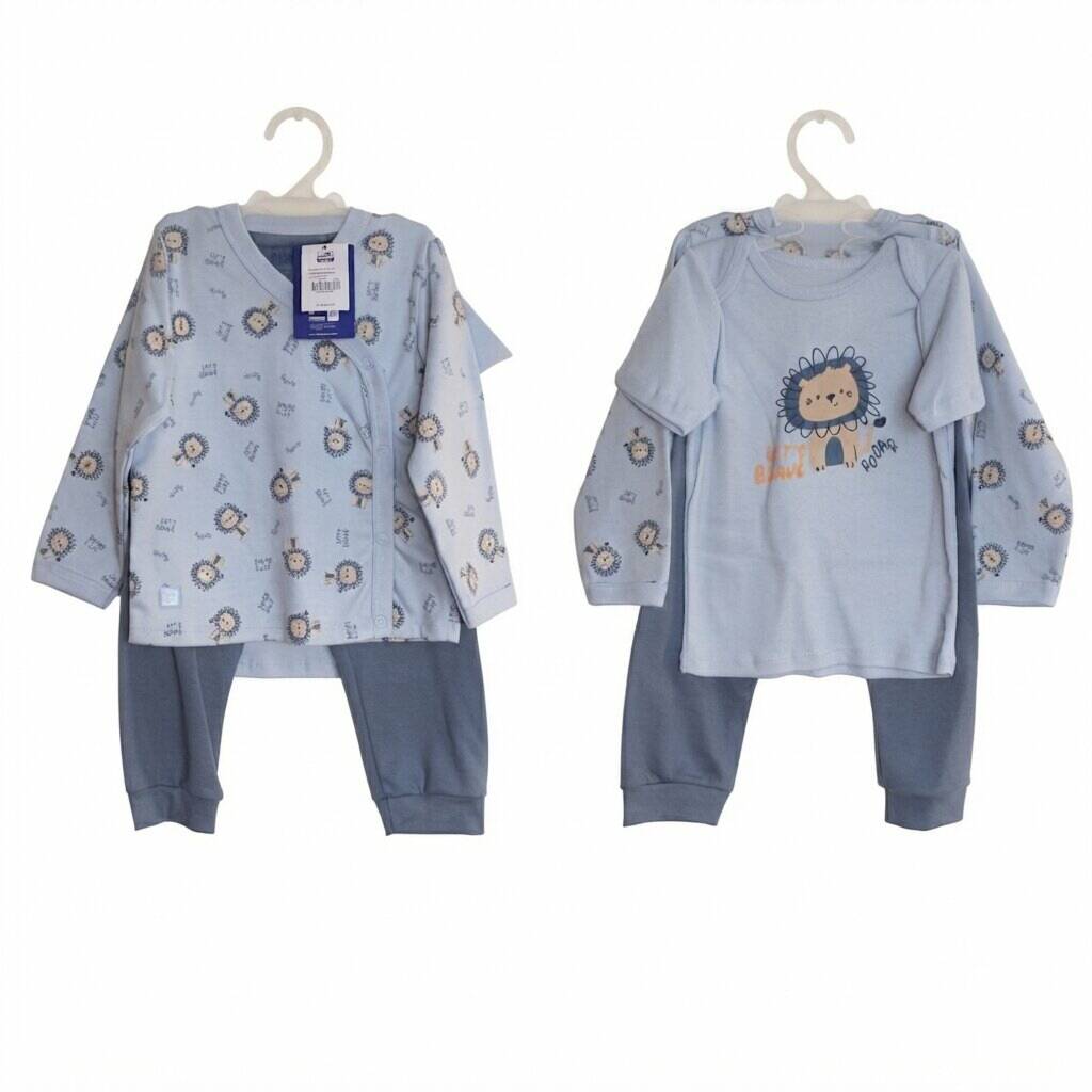 Conjunto chambra · Estampado camiseta estampado pantalon algodón-poliéster celeste — foto 5